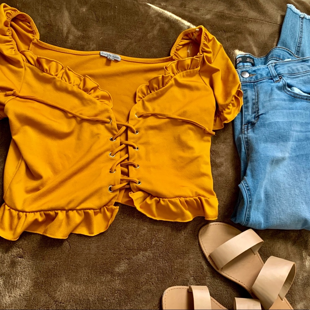 Charlotte Russe Mustard top